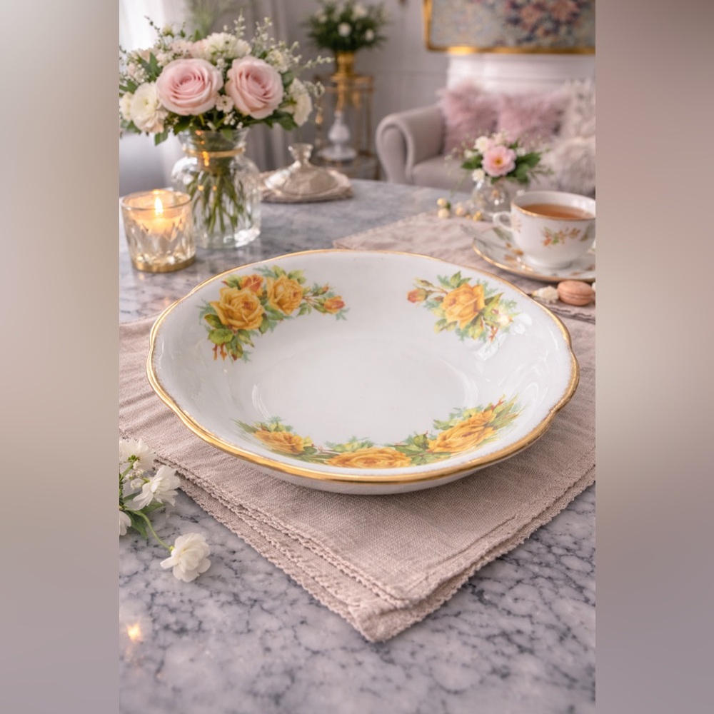 Royal Albert “Tea Rose” Round Serving Bowl – 9.2” – Bone China England (1940s)